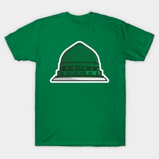 Isalmic Madina Masjid Al Nabawi Mosque Sticker design vector illustration. Islamic religion icon concept. Al Nabawi Mosque in Mecca Saudi Arabia sticker vector design. T-Shirt